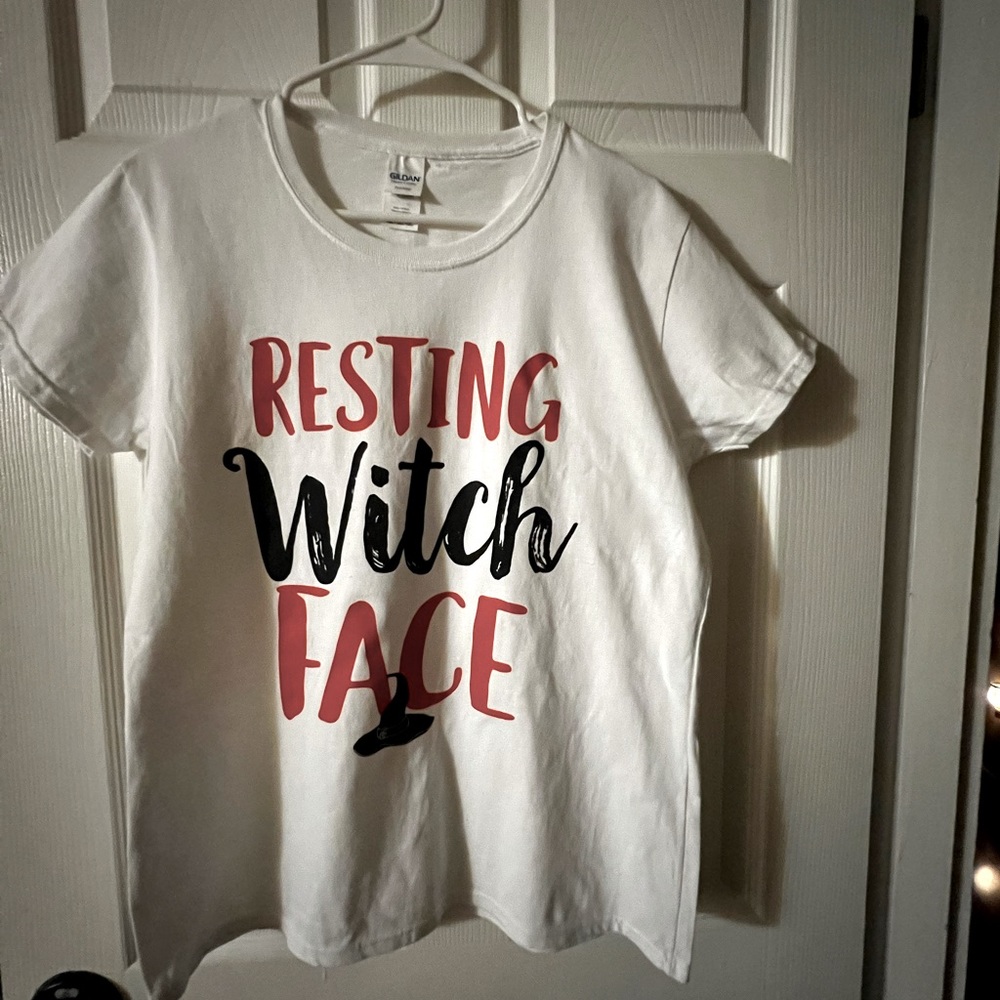 Large Halloween shirt. “Resting Witch Face” never worn